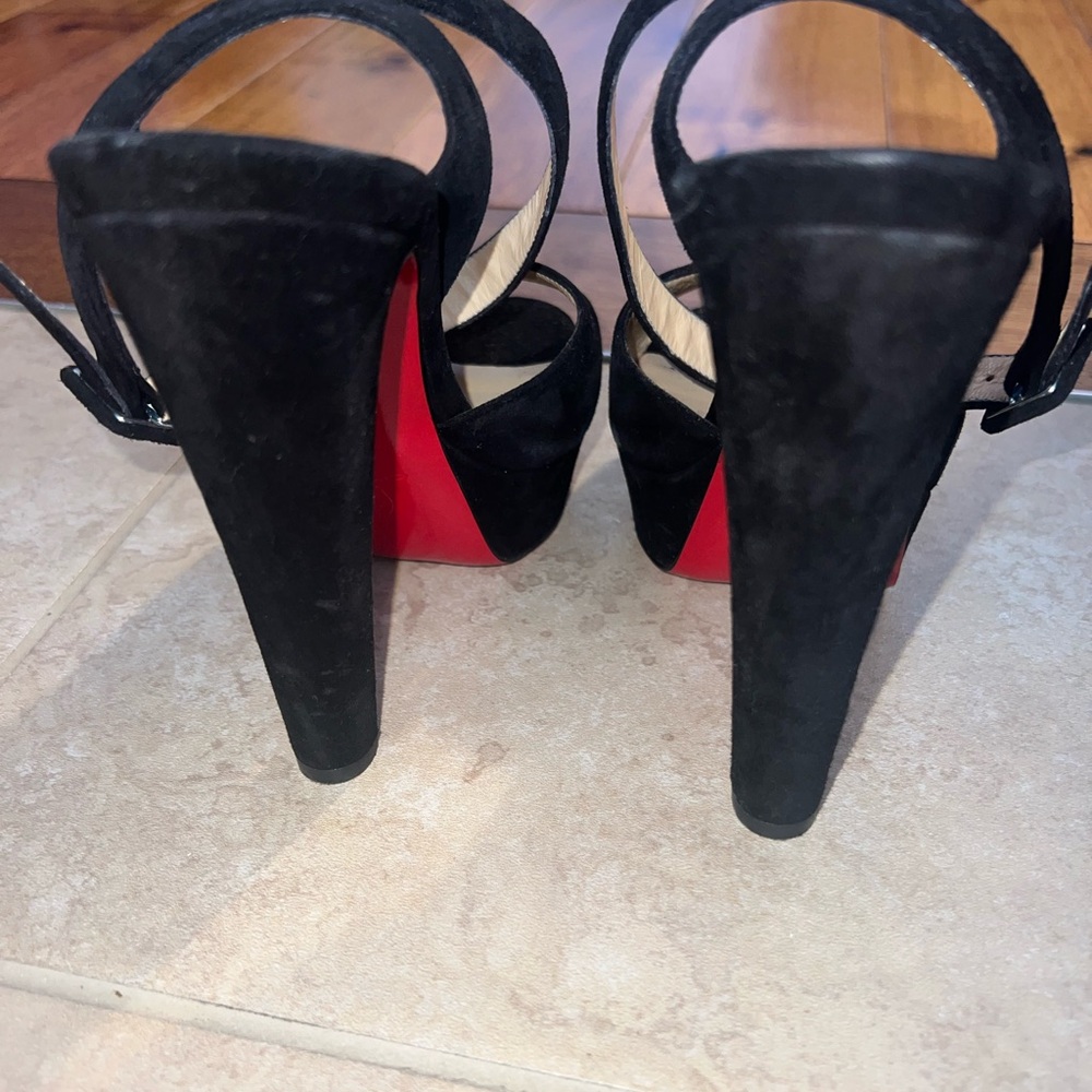 Christian Louboutin Loulou Dancing Heels Suede Black Size US 7.5 - Picture 4 of 8